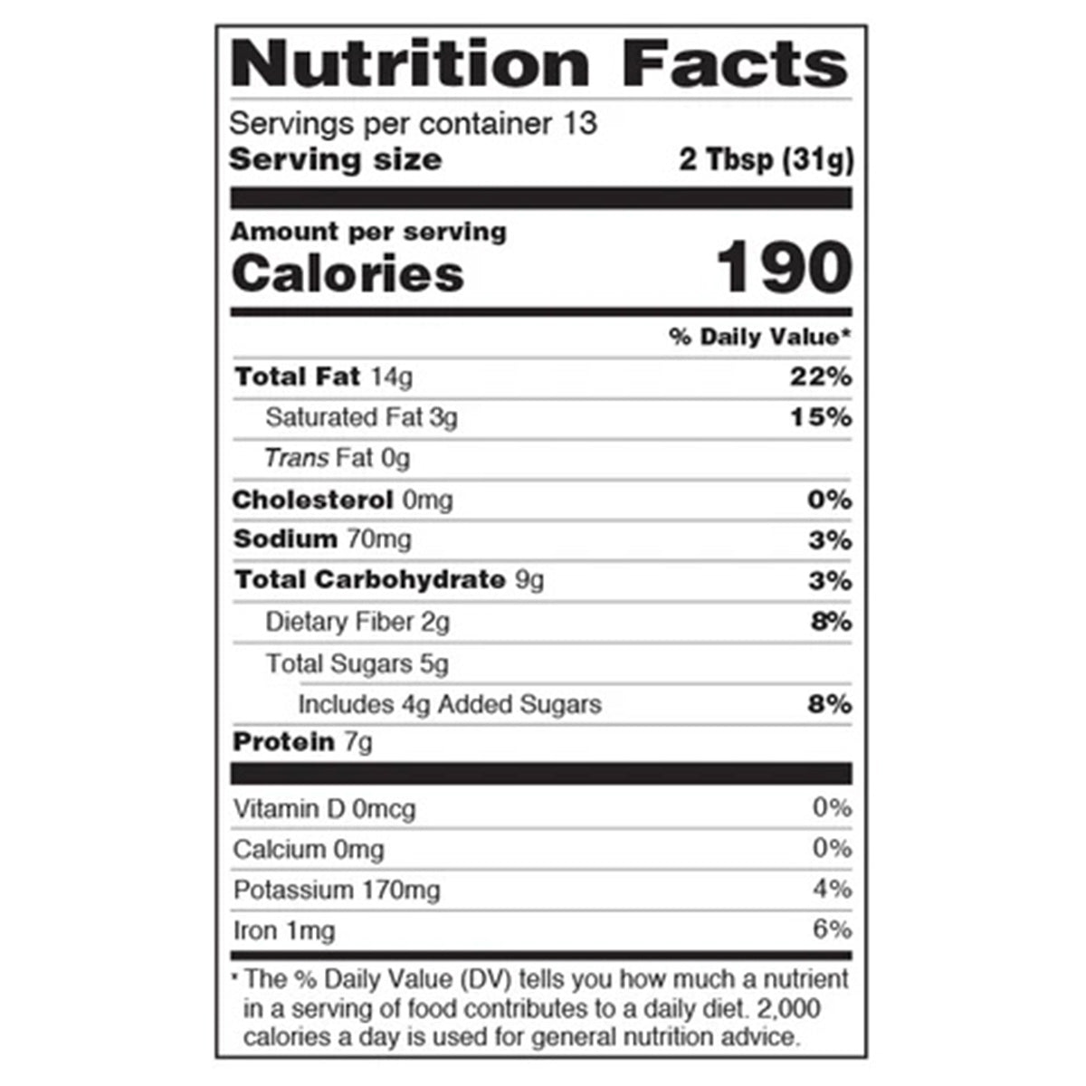 Chocolate Peanut Butter Nutritional Facts