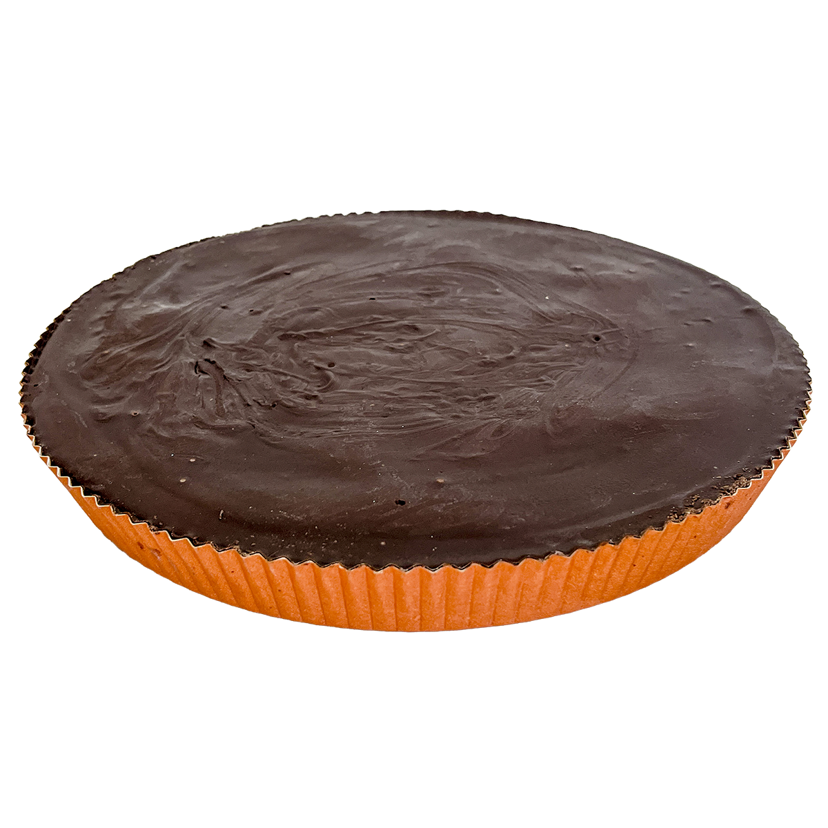 Side view of giant peanut butter cup