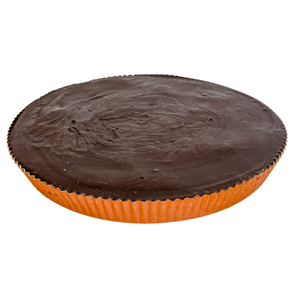 Side view of giant peanut butter cup